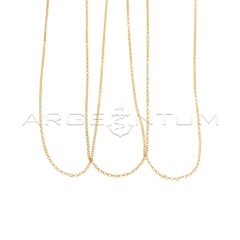 Rose gold plated diamond rolò chain in 925 silver (45 cm) (3 pcs.)