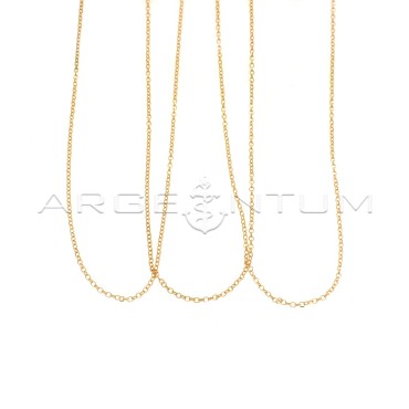 Rose gold plated diamond rolò chain in 925 silver (40 cm) (3 pcs.)
