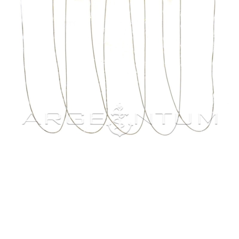 Catenine maglia veneziana da 0,6 mm placcate oro bianco in argento 925 (40 cm) (5 pz.)