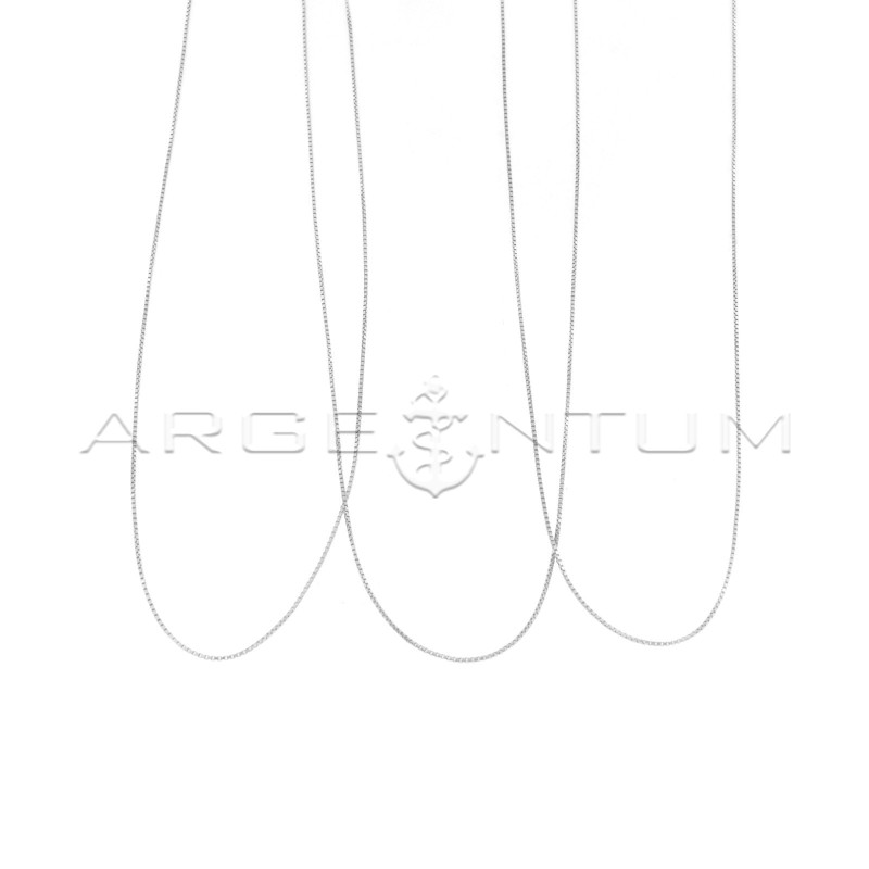 Catenine maglia veneziana da 0,8 mm placcate oro bianco in argento 925 (45 cm) (3 pz.)