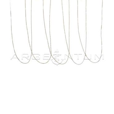 0.6 mm diamond-coated Venetian mesh chains in 925 silver plated white gold (45 cm) (5 pcs.)