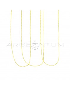 1.2 mm diamond ball chains in 925 silver plated yellow gold (50 cm) (3 pcs.)