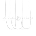 Catenine pallina diamantata da 1,2 mm placcate oro bianco in argento 925 (40 cm) (3 pz.)