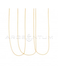 925 silver rose gold plated 1.2 mm diamond ball chains (45 cm) (3 pcs.)