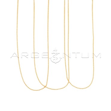 925 silver rose gold plated 1.2 mm diamond ball chains (45 cm) (3 pcs.)