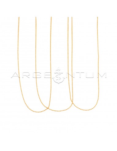 925 silver rose gold plated 1.2 mm diamond ball chains (45 cm) (3 pcs.)