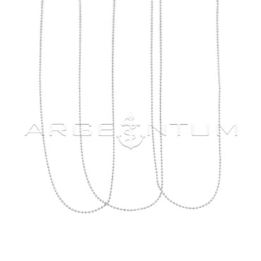 1.2 mm diamond ball chains in 925 silver plated white gold (50 cm) (3 pcs.)