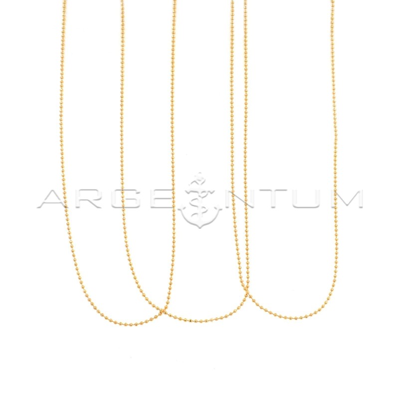Catenine pallina diamantata da 1,2 mm placcate oro rosa in argento 925 (50 cm) (3 pz.)