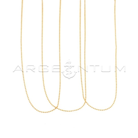 Catenine pallina diamantata da 1,2 mm placcate oro rosa in argento 925 (50 cm) (3 pz.)