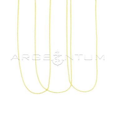 1.2 mm diamond ball chains in 925 silver plated yellow gold (45 cm) (3 pcs.)