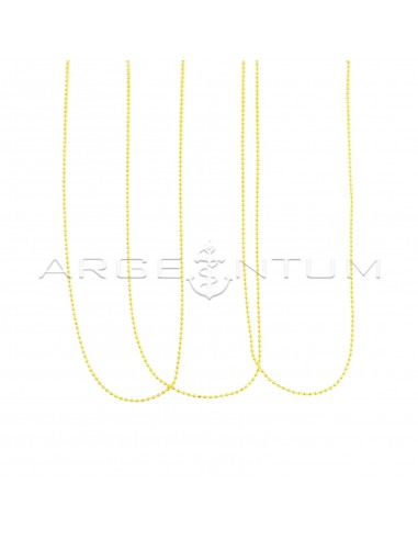 1.2 mm diamond ball chains in 925 silver plated yellow gold (45 cm) (3 pcs.)