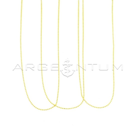Catenine pallina diamantata da 1,2 mm placcate oro giallo in argento 925 (45 cm) (3 pz.)