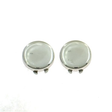 Copribottone placcato oro bianco in argento 925