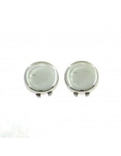 White gold plated button cover in 925 silver