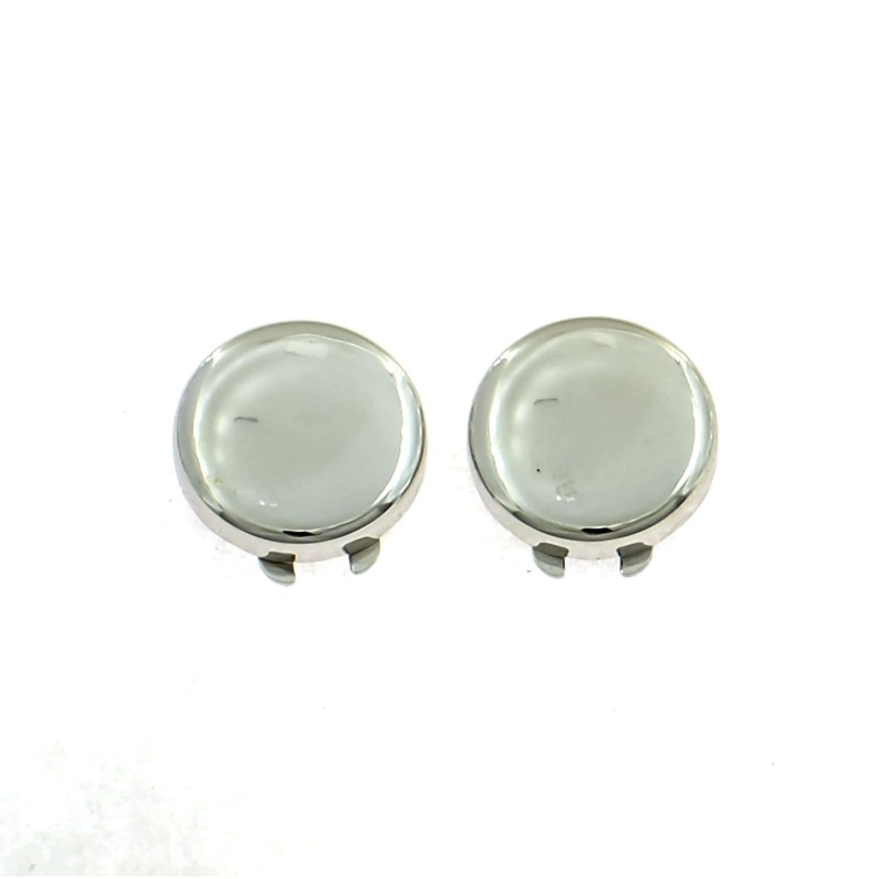 Copribottone placcato oro bianco in argento 925