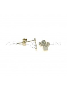 White gold plated white gold plated cactus lobe earrings in 925 silver