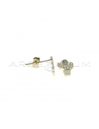 White gold plated white gold plated cactus lobe earrings in 925 silver