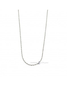 925 silver white gold plated forced link chain (40 cm)