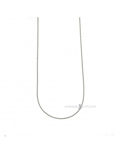 White gold plated twist chain in 925 silver (50 cm)