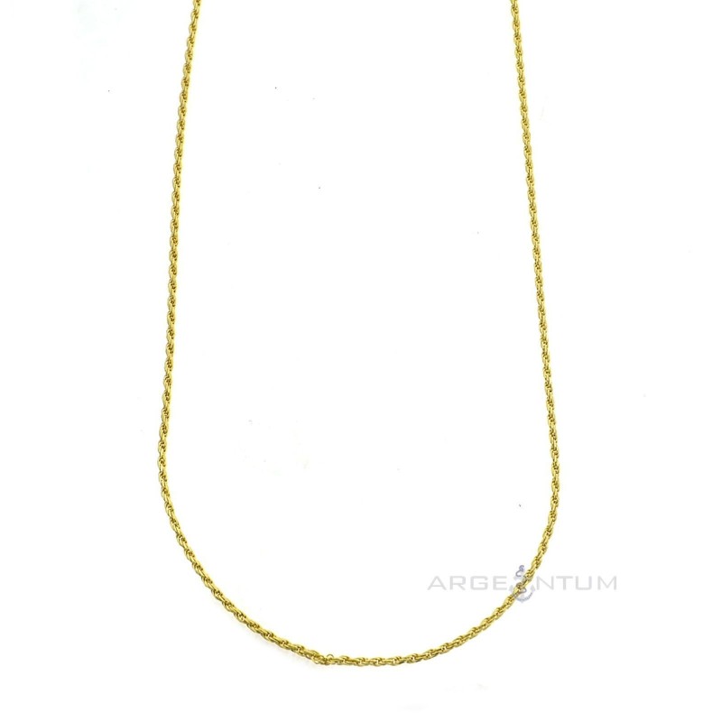 1.5 mm rope link chain. yellow gold plated 925 silver (40 cm)