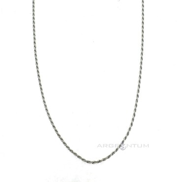 Catenina maglia funetta da 1,5 mm. placcata oro bianco in argento 925 (45 cm)