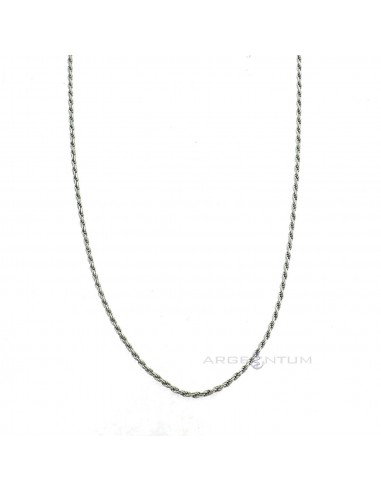 1.5 mm rope link chain. white gold plated 925 silver (90 cm)