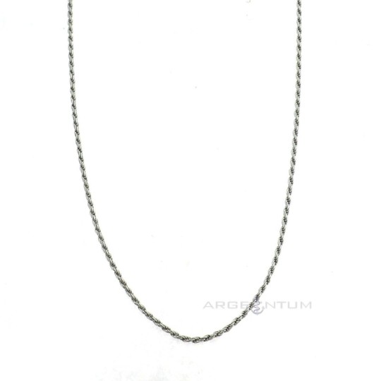 Catenina maglia funetta da 1,5 mm. placcata oro bianco in argento 925 (90 cm)