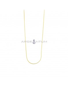 1 mm mouse tail chain in 925 silver plated yellow gold (45 cm)