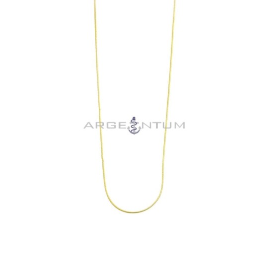 Catenina maglia coda di topo da 1 mm placcata oro giallo in argento 925 (45 cm)
