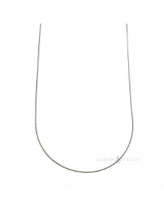 White gold plated 1 mm mouse tail chain in 925 silver (40 cm)