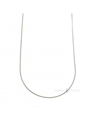 White gold plated 1 mm mouse tail chain in 925 silver (40 cm)