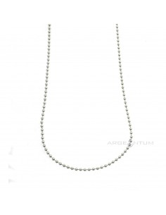 2 mm white gold plated military link chain in 925 silver (60 cm)