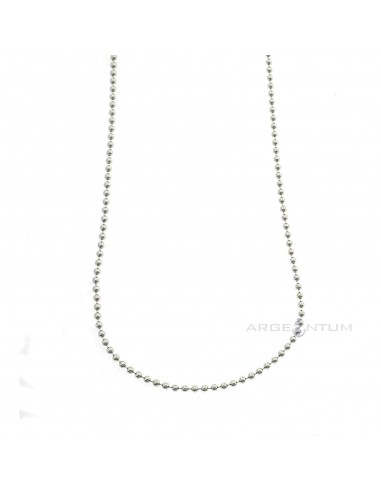 2 mm white gold plated military link chain in 925 silver (60 cm)