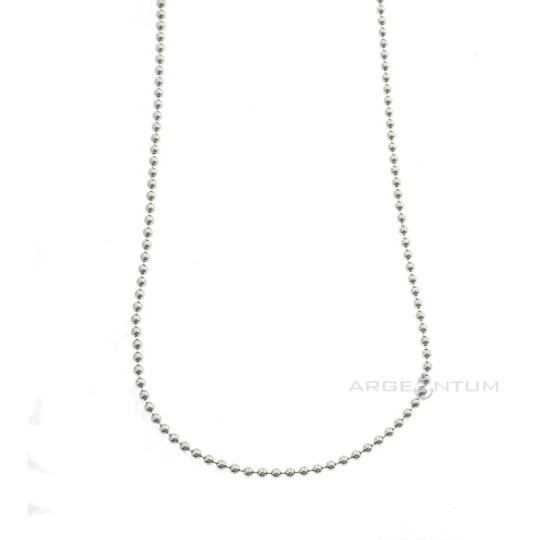 White gold plated 2 mm military link chain in 925 silver (90 cm)