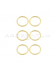 Hidden circle earrings ø 12 mm yellow gold plated in 925 silver (3 pairs)