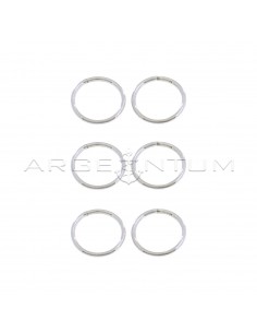 Hidden circle earrings ø 12 mm plated white gold in 925 silver (3 pairs)