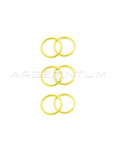 Orecchini a cerchio a canna tubolare con chiusura a scomparsa placcati oro giallo in argento 925 (3 coppie)