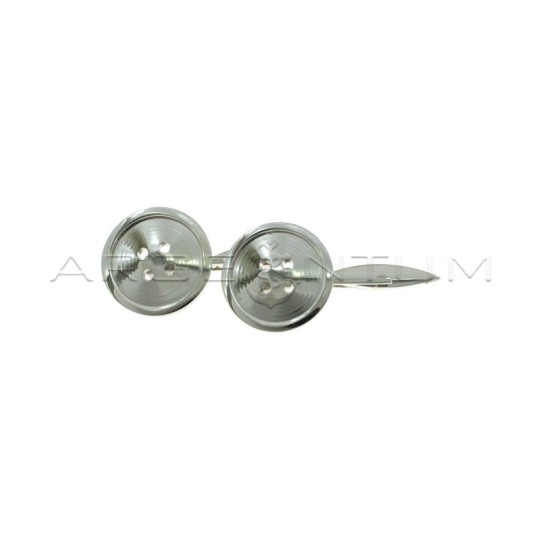 Gemelli a bottone placcati oro bianco in argento 925