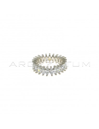 Eternity ring with white zirconia spools white gold plated in 925 silver (size 10)