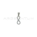 Ciondolo infinito zirconato bianco placcato oro bianco in argento 925