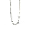 White gold plated 5 mm flat curb link necklace in 925 silver (50 cm)