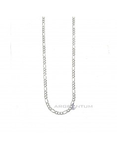 3 1 3 mm white gold plated link necklace in 925 silver (50 cm)