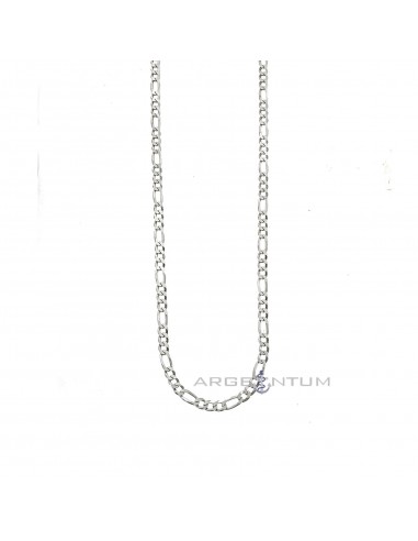 3 1 3 mm white gold plated link necklace in 925 silver (50 cm)