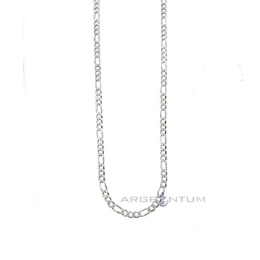 3 1 3 mm white gold plated link necklace in 925 silver (60 cm)