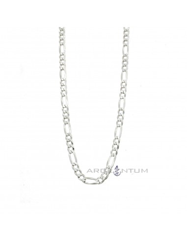 White gold plated 3 1 4 mm link necklace in 925 silver (50 cm)