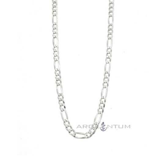 White gold plated 3 1 4 mm link necklace in 925 silver (50 cm)