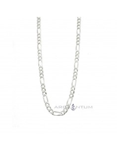 White gold plated 3 1 4 mm link necklace in 925 silver (60 cm)