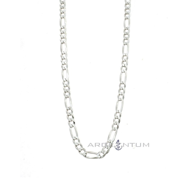 White gold plated 3 1 4 mm link necklace in 925 silver (60 cm)