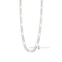 White gold plated 3 1 4 mm link necklace in 925 silver (60 cm)
