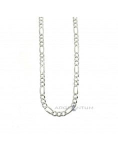 White gold plated 3 1 5 mm link necklace in 925 silver (50 cm)